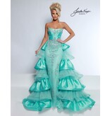 STRPLSS, BEADED, CRST BODICE, CAPE 3142