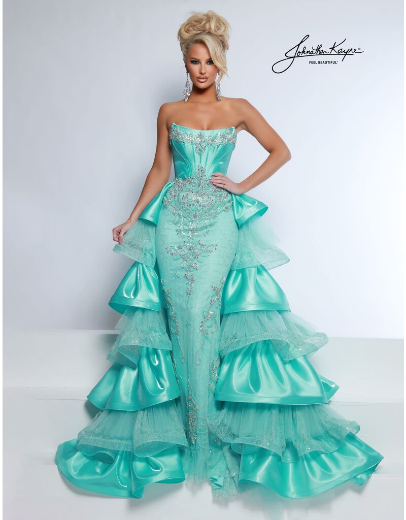 STRPLSS, BEADED, CRST BODICE, CAPE 3142