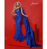 ONE SHLDR, BEADED, CAPE, ZIPPER BCK 3158