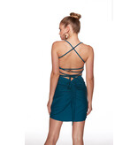Fitted rouched lace up back short gown 4025021