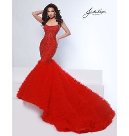 Strapless beaded mermaid ruffle skirt 3165
