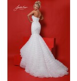 Strapless beaded mermaid ruffle skirt 3165
