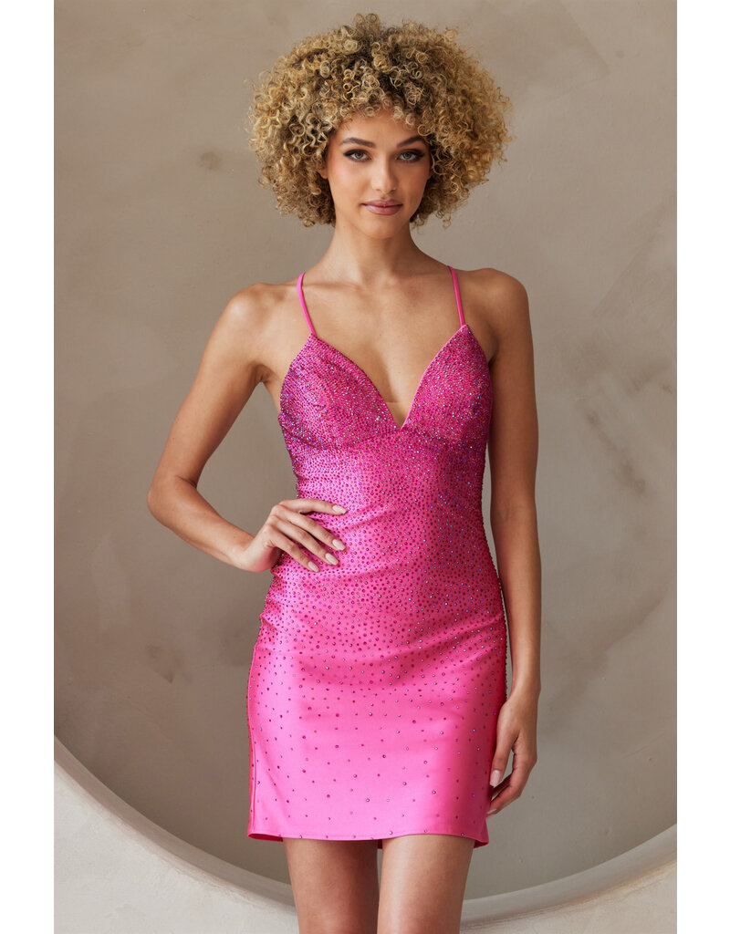 AMELIA COUTURE V-NECK, LACE UP BACK, BEADED 312500S