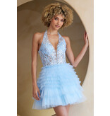 AMELIA COUTURE BEADED HALTER TOP, RUFFLE SKIRT 902540S