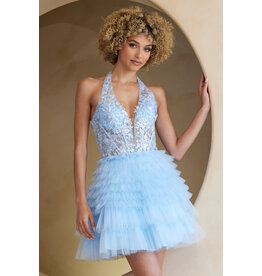 AMELIA COUTURE BEADED HALTER TOP, RUFFLE SKIRT 902540S