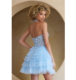 AMELIA COUTURE BEADED HALTER TOP, RUFFLE SKIRT 902540S