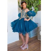 GOLD LACE, TULLE, SHORT JR.MISS 5113X