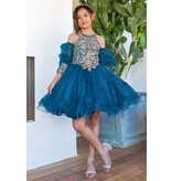 GOLD LACE, TULLE, SHORT JR.MISS 5113X