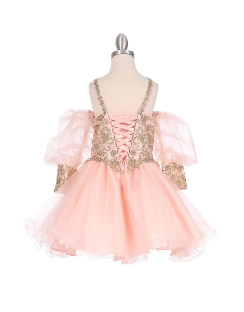 GOLD LACE, TULLE, SHORT JR.MISS 5113X