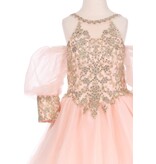 GOLD LACE, TULLE, SHORT JR.MISS 5113X