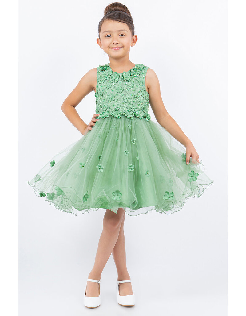 3D Flower Tank Short Tulle gown X9219