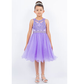 Tank lace beaded belt tulle gown 5013