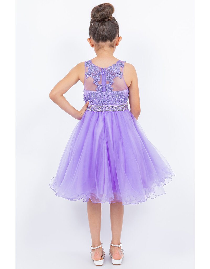 Tank lace beaded belt tulle gown 5013