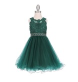 Tank lace beaded belt tulle gown 5013