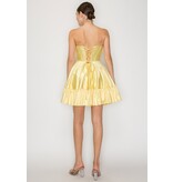 Strapless corset bodice ruffle hem a-line 992542