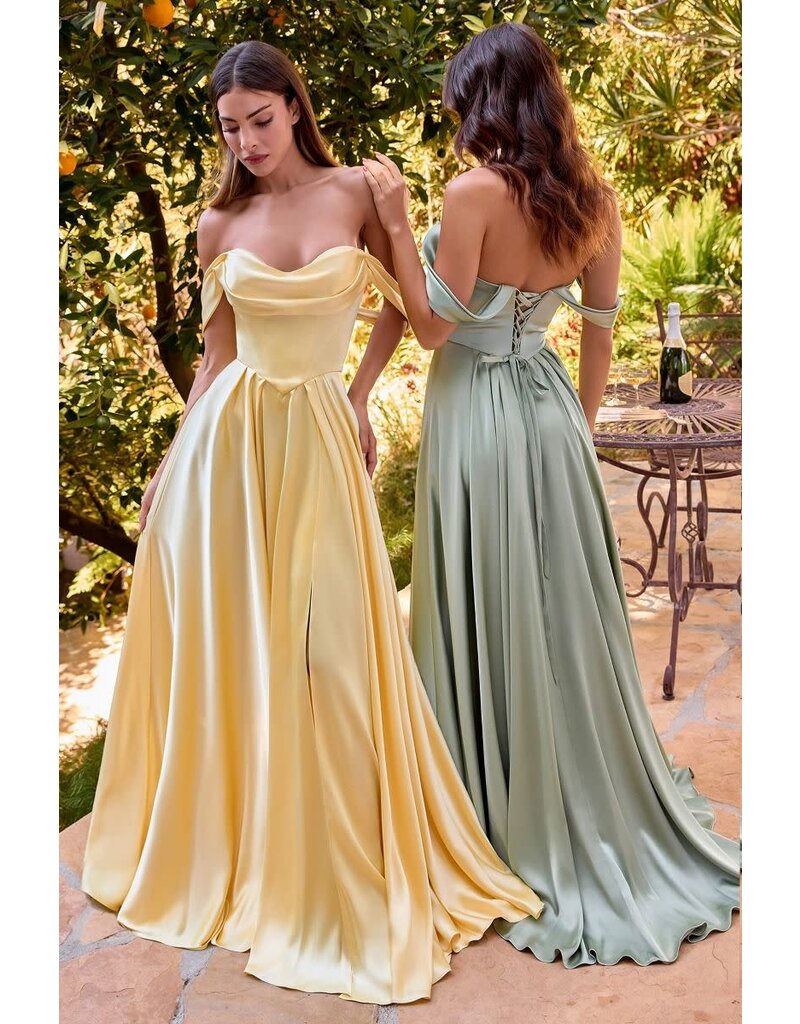 BrideMuse Off the shoulder corset bodice charmuse gown 742549