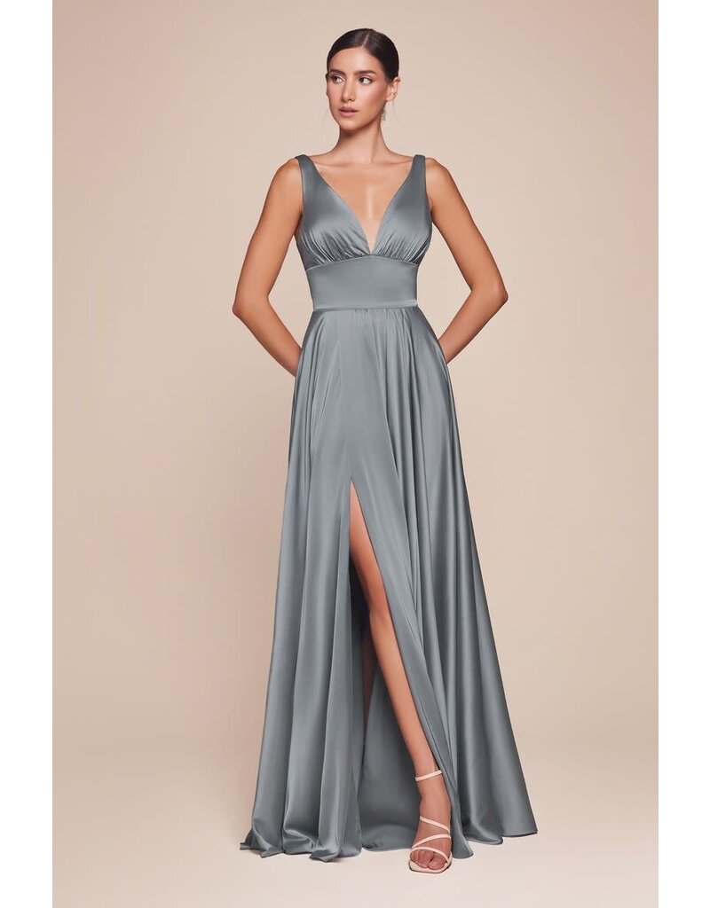 BrideMuse Tank a-line flowy gown w/leg slit 742569