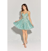 Eureka Spaghetti strap lace/sequin short ballgown EK25152