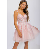 Eureka Spaghetti strap lace/sequin short ballgown EK25152