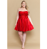 Strapless lace beaded bodice a-line W125220