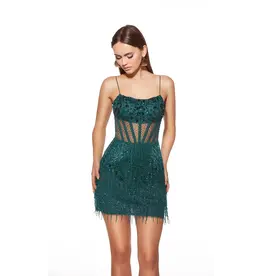 HAND BEADED, FRINGE SKIRT 4025022