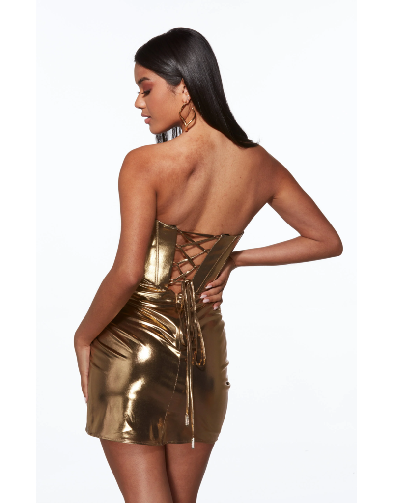 Strapless corset fitted wrap skirt gown 4025124