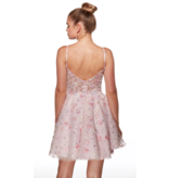 Spaghetti strap 3D floral a-line gown 3025017