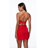 Stretch satin spaghetti strap rouched gown 4025099