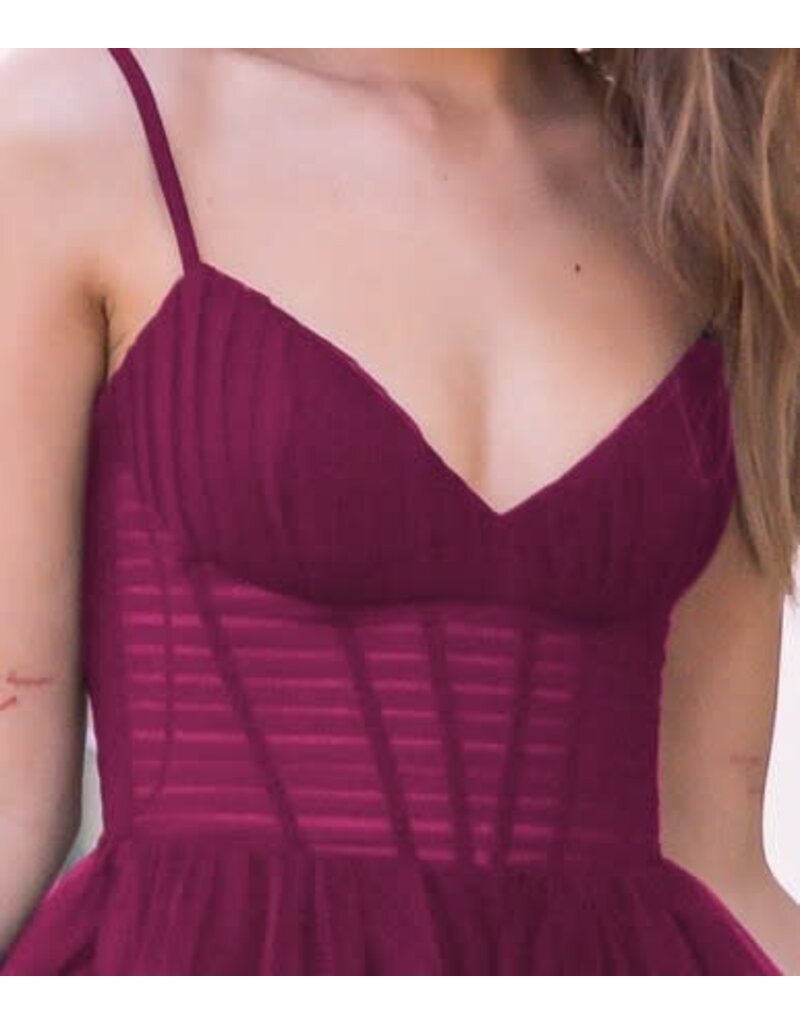 VELVI Spaghetti strap tulle corset a-line 7150