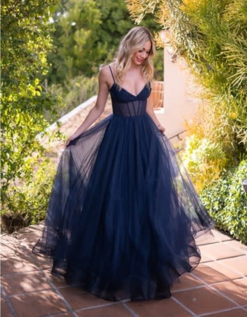 VELVI Spaghetti strap tulle corset a-line 7150