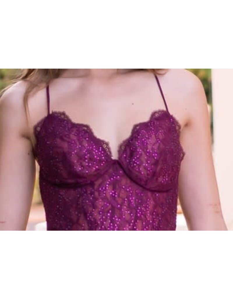 VELVI Sheer lace corset bodice fitted gown 9870