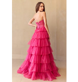 AMELIA COUTURE Strapless sequin corset bodice ruffle ballgown 902553