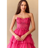 AMELIA COUTURE Strapless sequin corset bodice ruffle ballgown 902553