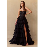 AMELIA COUTURE Strapless sequin corset bodice ruffle ballgown 902553