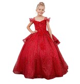 Ruffle back butterfly accent long dress 8120