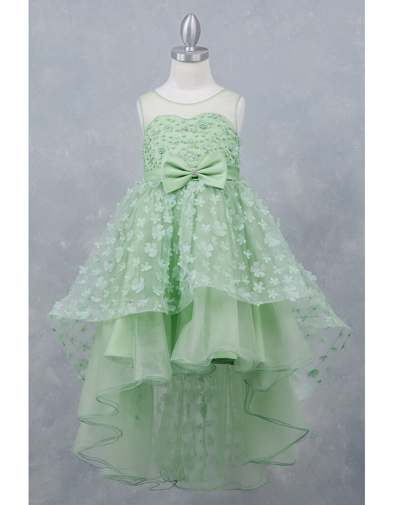 HI-LOW, SHEER NECK, BOW 9170