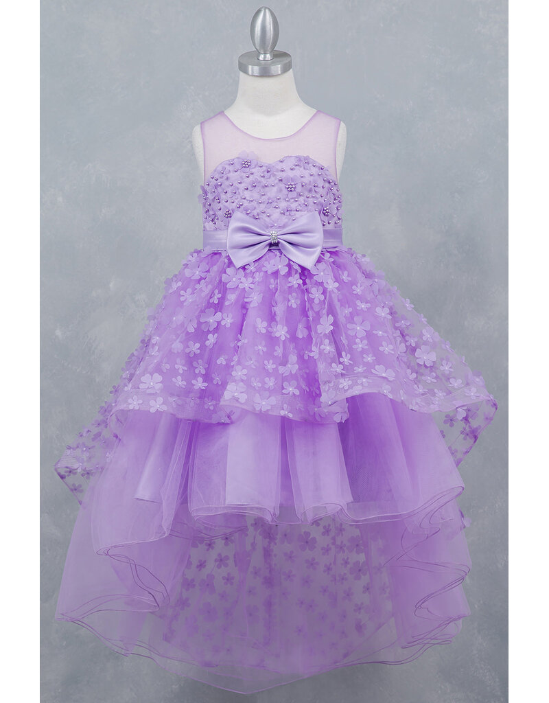 HI-LOW, SHEER NECK, BOW 9170