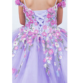 Off the shoulder embroidered tulle ballgown 8260