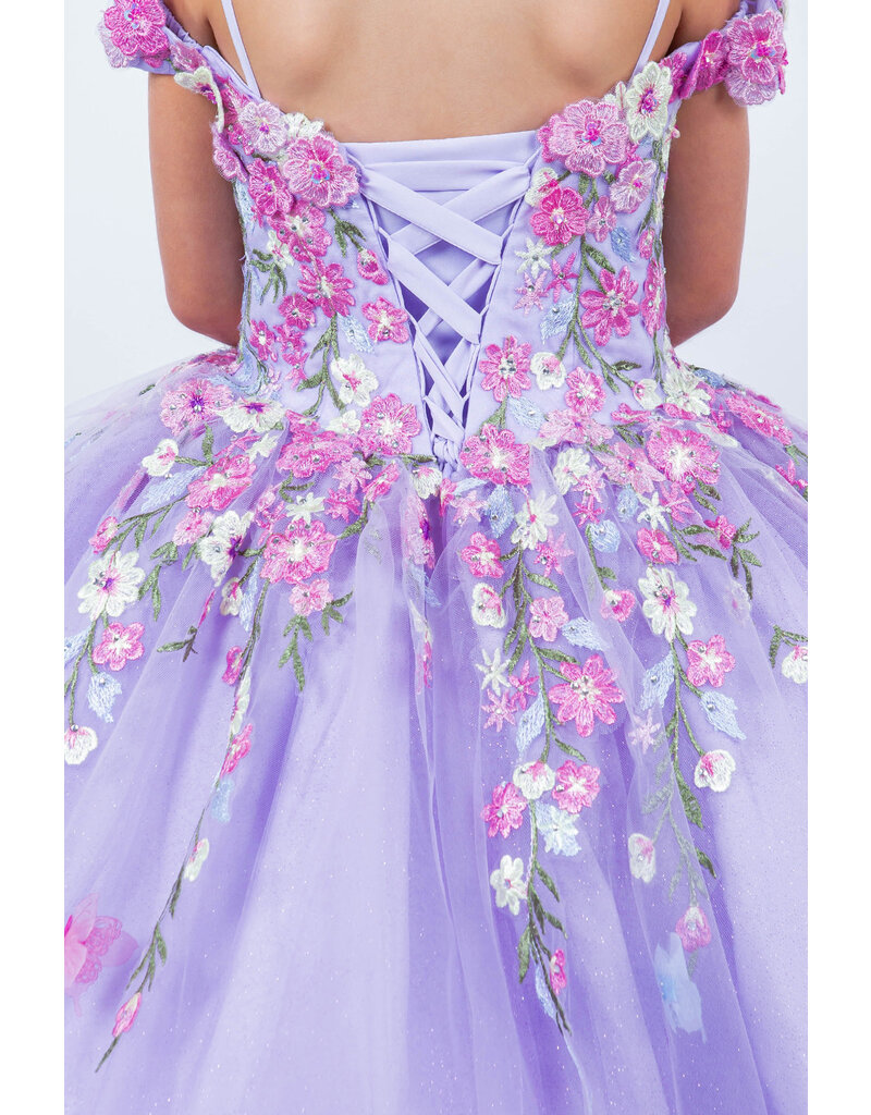 Off the shoulder embroidered tulle ballgown 8260