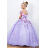 Off the shoulder embroidered tulle ballgown 8260