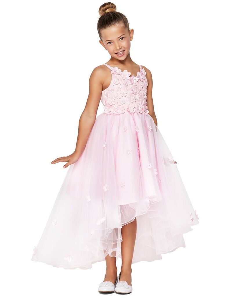 High low 3D flower tulle dress 9019