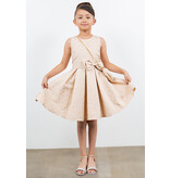 High neck tank jacquard short gown w/bow & bag 9165
