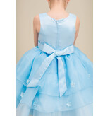 High neck lace tank tulle ruffle short gown 9176