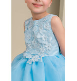 High neck lace tank tulle ruffle short gown 9176