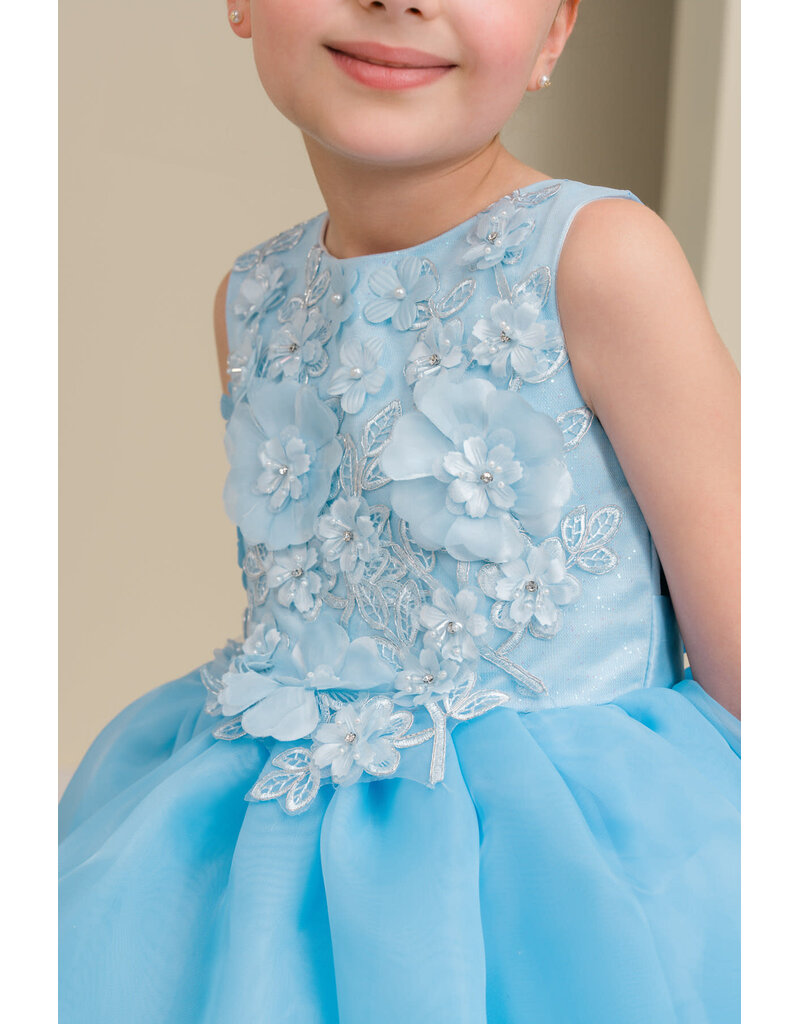 High neck lace tank tulle ruffle short gown 9176