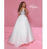 Sugar Kayne Beaded Tank bodice organza ballgown skirt C392