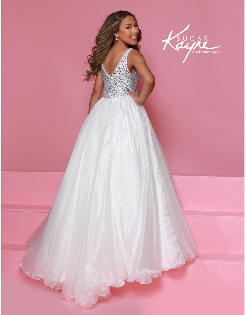 Sugar Kayne Beaded Tank bodice organza ballgown skirt C392