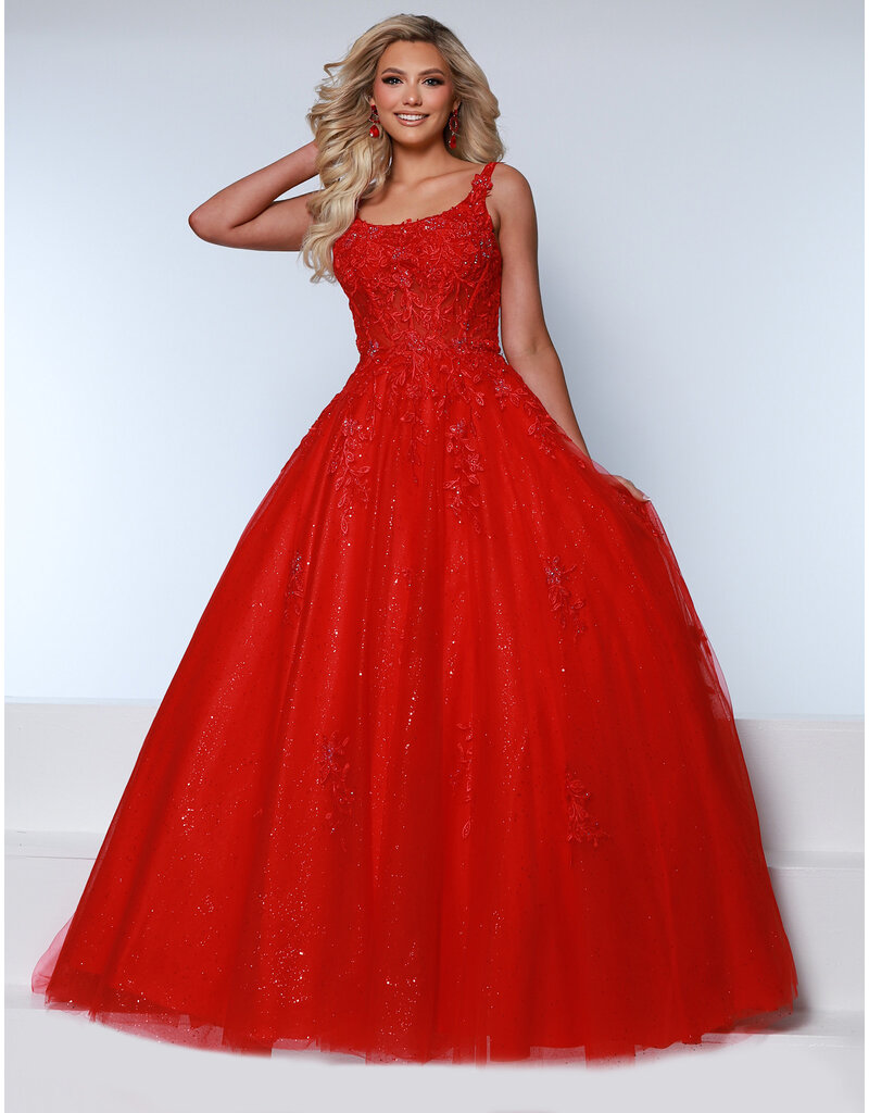 Tank strap lace beaded bodice tulle ballgown 24753