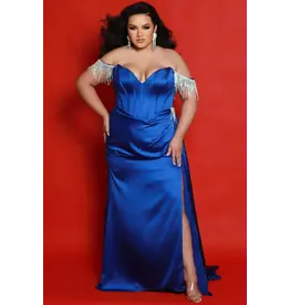 JK SYDNEYS CLOSET Strapless corset fringe shoulder & collar JK242608