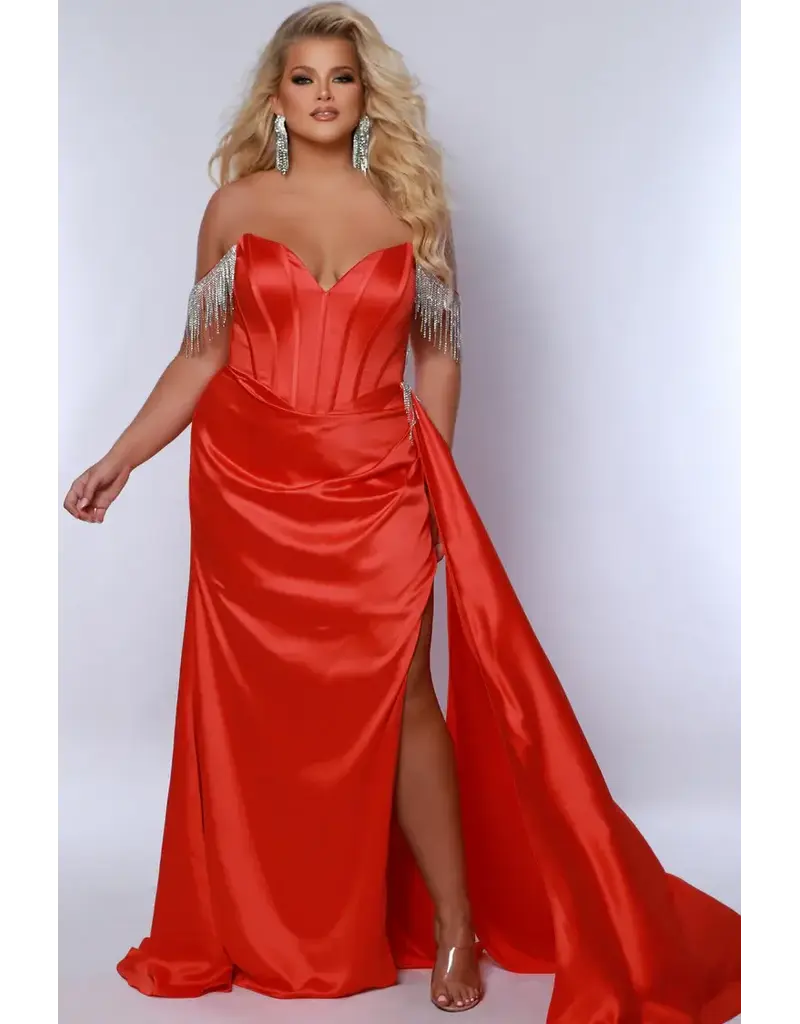 JK SYDNEYS CLOSET Strapless corset fringe shoulder & collar JK242608